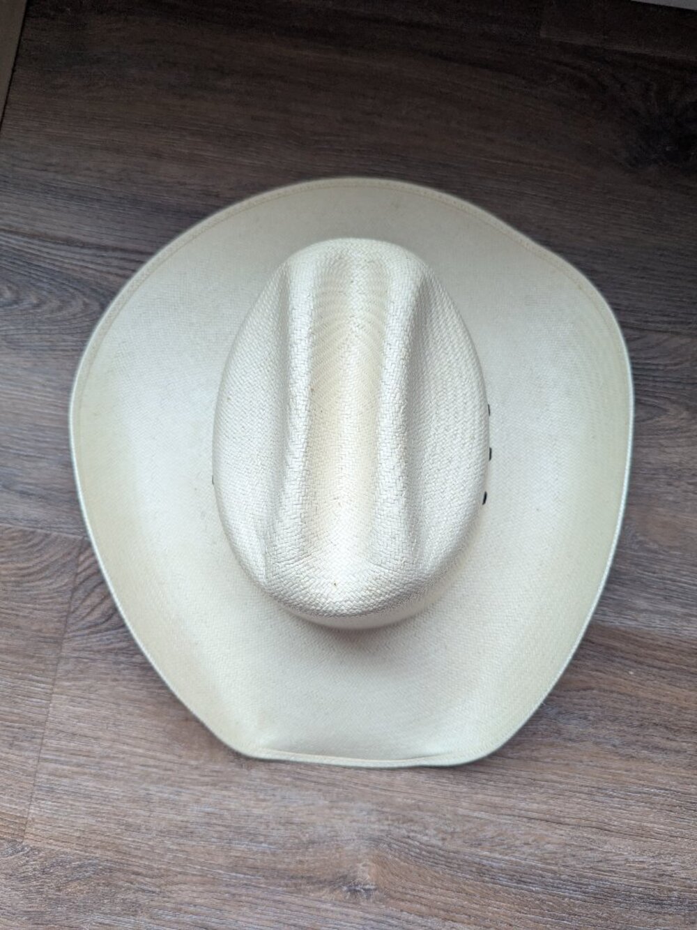 Double S Straw Cowboy Hat Size 7 1/4 Cream Woven Palm Comfort Mexican Western